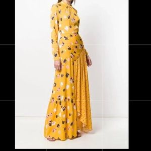 Self portrait Yellow and floral crepe gown